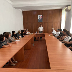 Ucar rayonunda “Konstitusiya və Suverenlik İli” çərçivəsində “Ümummilli Lider Heydər Əliyev müstəqil Azərbaycan Konstitusiyasının müəllifidir” mövzusunda tədbir keçirildi