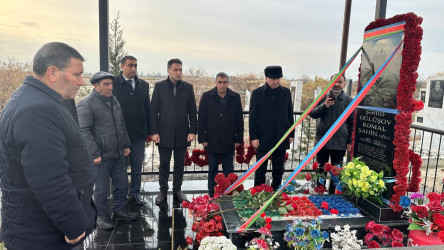 Ucar rayonunda Vətən müharibəsində şəhid olan Rəmal Gülüşovun ildönümü ilə əlaqədar məzarı ziyarət olundu