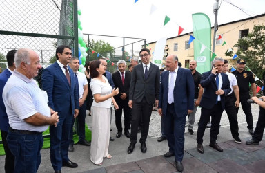 Ucar rayonunda “Sağlam məhəllə”nin idman zonası istifadəyə verilib
