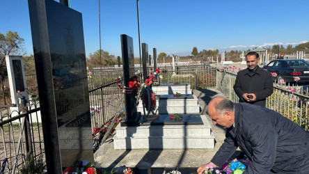 Ucar rayonunda Vətən müharibəsində şəhid olan Ağayusif Əliyevin ildönümü ilə əlaqədar məzarı ziyarət olundu