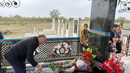 Ucar rayonunda Vətən müharibəsində şəhid olan Rəcəb Məmmədovun ildönümü ilə əlaqədar məzarı ziyarət olundu