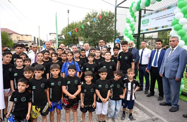 Ucar rayonunda “Sağlam məhəllə”nin idman zonası istifadəyə verilib