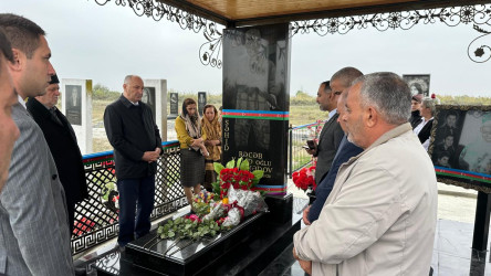 Ucar rayonunda Vətən müharibəsində şəhid olan Rəcəb Məmmədovun ildönümü ilə əlaqədar məzarı ziyarət olundu