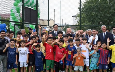 Ucar rayonunda “Sağlam məhəllə”nin idman zonası istifadəyə verilib