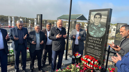 Ucar rayonunda Vətən müharibəsində şəhid olan Niftalı Mehdilinin ildönümü ilə əlaqədar məzarı ziyarət olundu