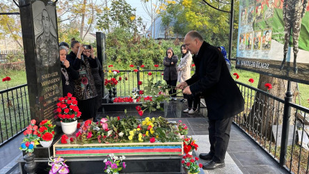 Ucar rayonunda Vətən müharibəsində şəhid olan Coşqun Məmmədovun ildönümü ilə əlaqədar məzarı ziyarət olundu
