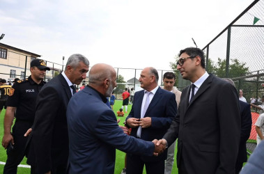 Ucar rayonunda “Sağlam məhəllə”nin idman zonası istifadəyə verilib