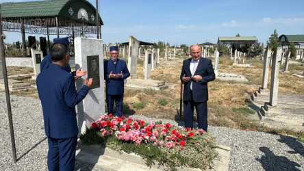 Ucar rayonunda Vətən müharibəsində şəhid olan Hüseyn Həsənovun ildönümü ilə əlaqədar məzarı ziyarət olundu