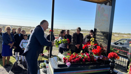 Ucar rayonunda Vətən müharibəsində şəhid olan Təbriz Bəkirovun ildönümü ilə əlaqədar məzarı ziyarət olundu