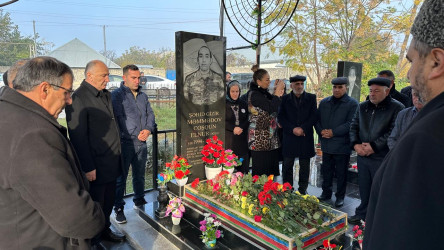 Ucar rayonunda Vətən müharibəsində şəhid olan Coşqun Məmmədovun ildönümü ilə əlaqədar məzarı ziyarət olundu