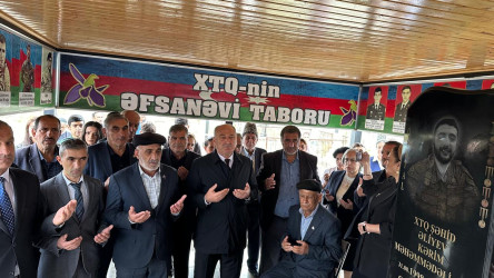 Ucar rayonunda Vətən müharibəsində şəhid olan Kərim Əliyevin ildönümü ilə əlaqədar məzarı ziyarət olundu