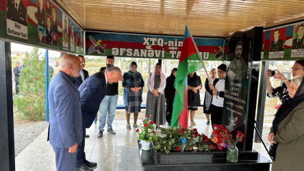 Ucar rayonunda Vətən müharibəsində şəhid olan Kərim Əliyevin ildönümü ilə əlaqədar məzarı ziyarət olundu