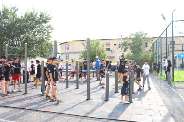 Ucar rayonunda “Sağlam məhəllə”nin idman zonası istifadəyə verilib
