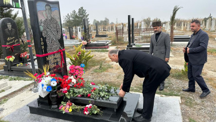 Ucar rayonunda Vətən müharibəsində şəhid olan Fikrət Məmmədovun ildönümü ilə əlaqədar məzarı ziyarət olundu
