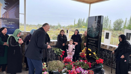 Ucar rayonunda Vətən müharibəsində şəhid olan Kənan Məmmədovun ildönümü ilə əlaqədar məzarı ziyarət olundu