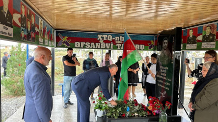 Ucar rayonunda Vətən müharibəsində şəhid olan Kərim Əliyevin ildönümü ilə əlaqədar məzarı ziyarət olundu