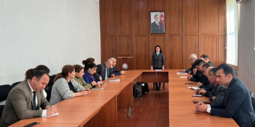 Ucar Rayon İcra Hakimiyyəti Başçısı Aparatının ilk həmkarlar təşkilatının 2017-2023-cü illərdə gördüyü işlər barədə hesabat yığıncağı keçirilmişdir