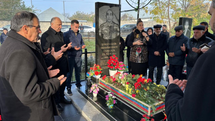 Ucar rayonunda Vətən müharibəsində şəhid olan Coşqun Məmmədovun ildönümü ilə əlaqədar məzarı ziyarət olundu