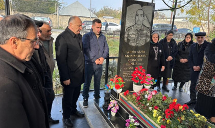 Ucar rayonunda Vətən müharibəsində şəhid olan Coşqun Məmmədovun ildönümü ilə əlaqədar məzarı ziyarət olundu
